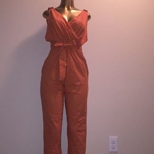 Pumpkin spice colored jumpsuit